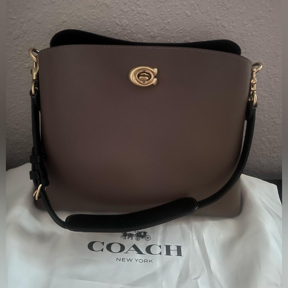 Coach Willow Shoulder Bag ~Dark Stone